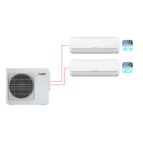 MITSUBISHI ELECTRIC MSZ-HJ35VA ER1 + MSZ-HJ50VA ER1 / MXZ-3HJ50VA ER1 мульти сплит-система 